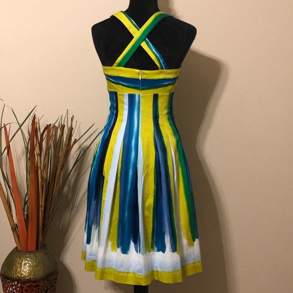 Calvin Klein Pleated Halter Dress Size 2 - Picture 2 of 7